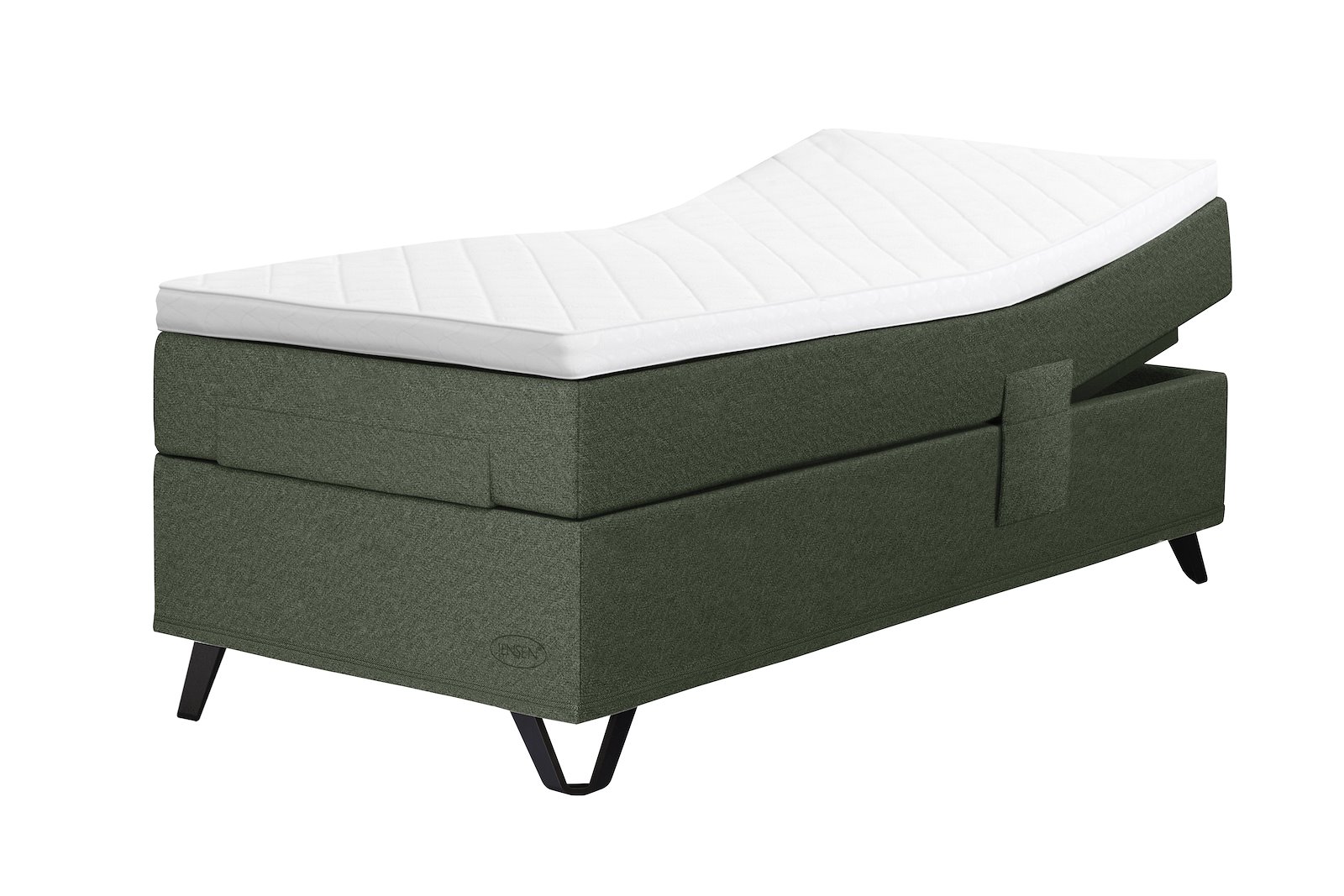 Carat Aqtive II regulerbar Tekstil 184 grønn, soft, Tempsmart overmadrass, Triangle ben sort matt 14 cm