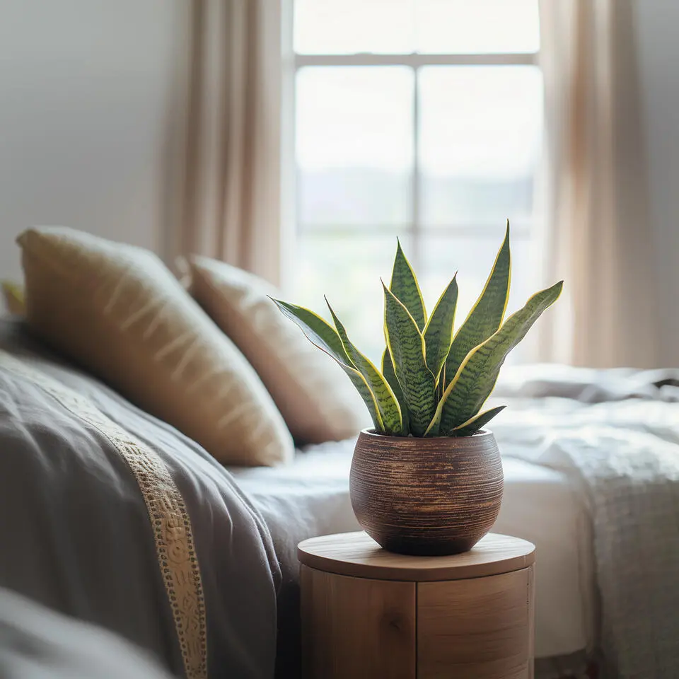 Vrouwentong - Set van 3 - Sansevieria 'Futura Superba' - Hoogte 35-40cm - ⌀12cm