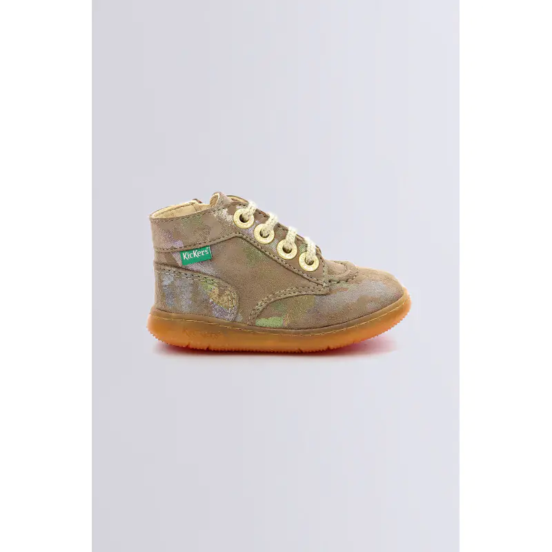 KICKBONZIP KAKI CAMO IRISE BOTTILLONS Cuir Fille