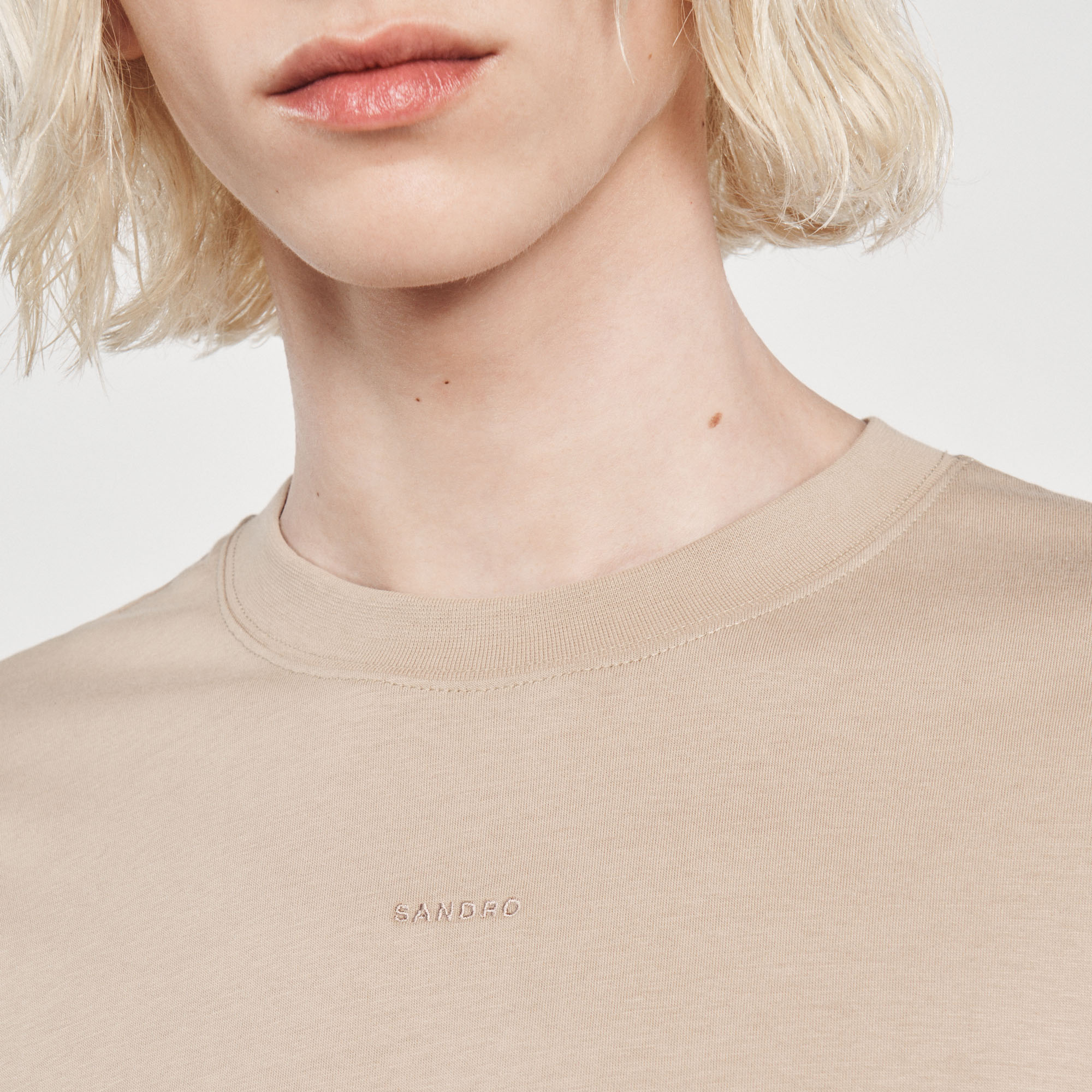 T-shirt brode Sandro en coton biologique