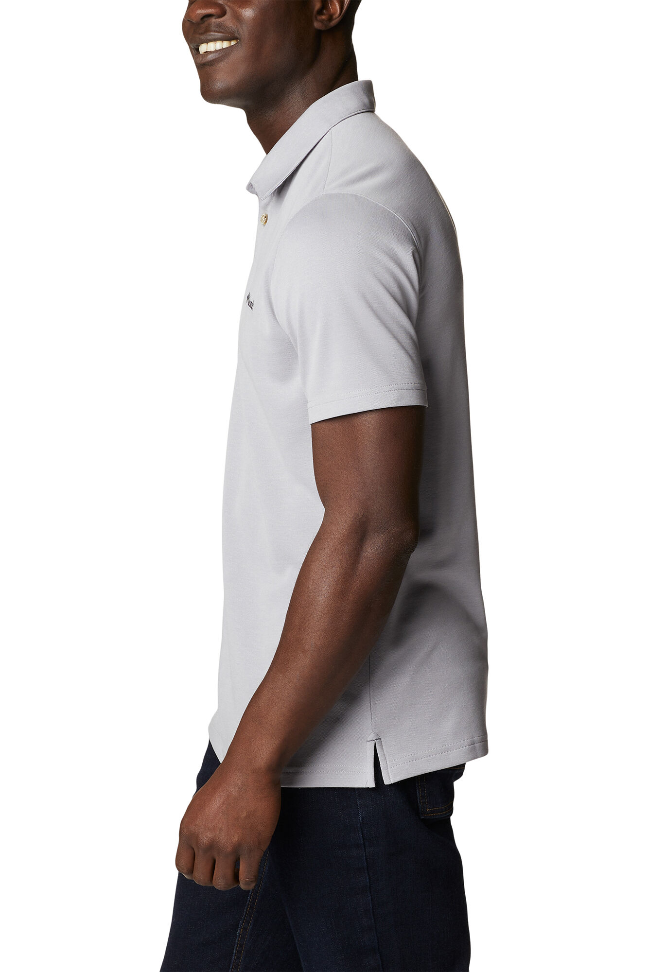Camisa polo masculina Columbia Nelson Point™ - Cinza Médio