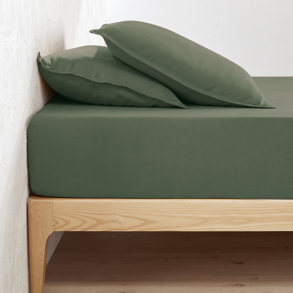 LA REDOUTE INTERIEURS<br>Lençol justo de linho lavado, bainha 30 cm, Linot