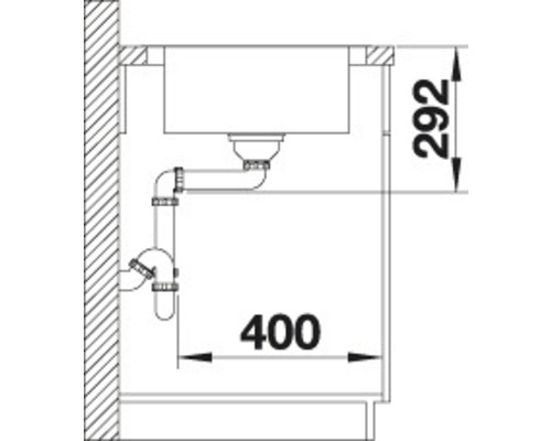 Blanco DINAS XL 6 S spoelbak, 1000 x 500 mm, roestvrij staal, geborstelde afwerking, 524255