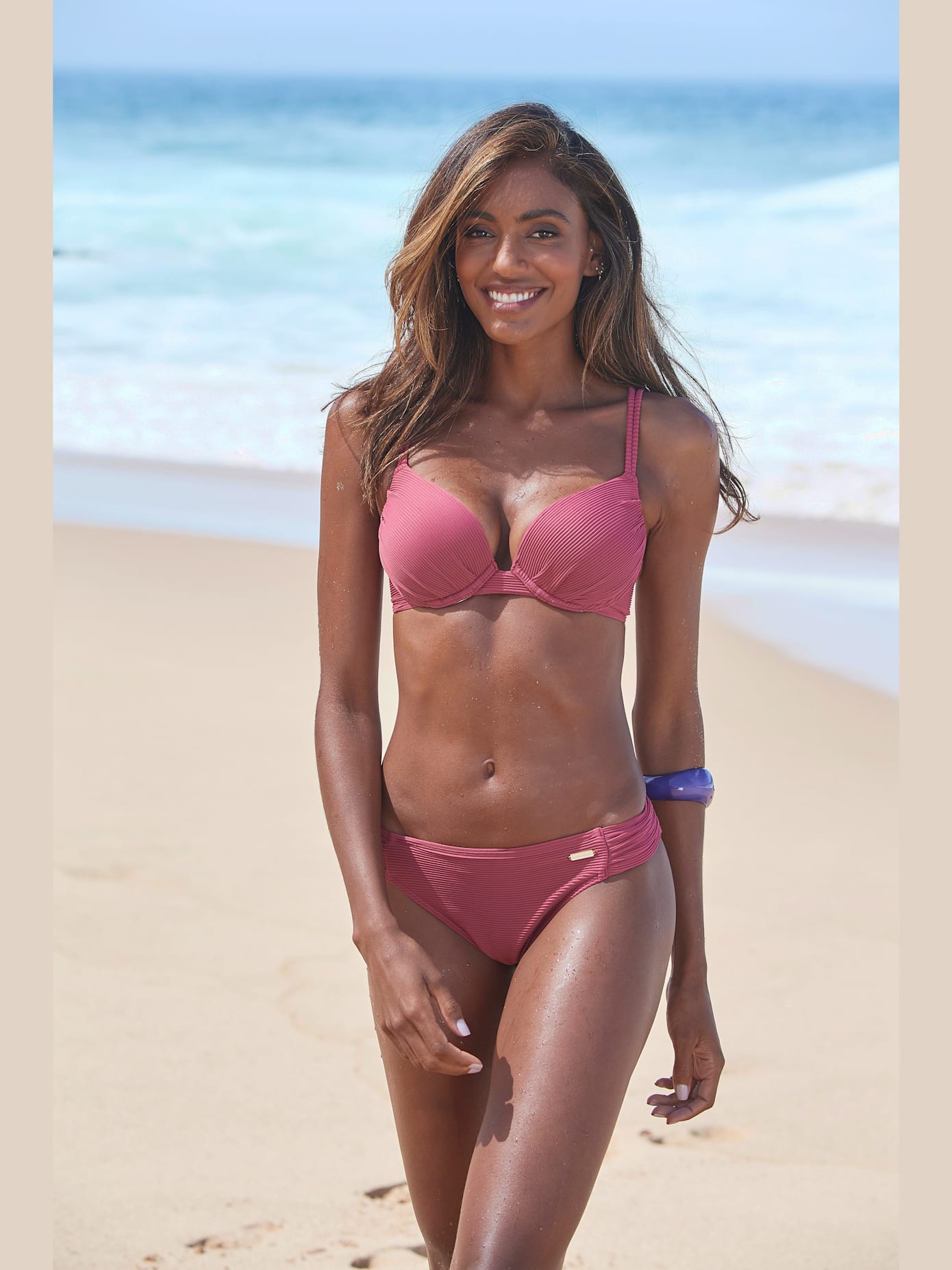 Haut de bikini push-up tissu structuré élégant