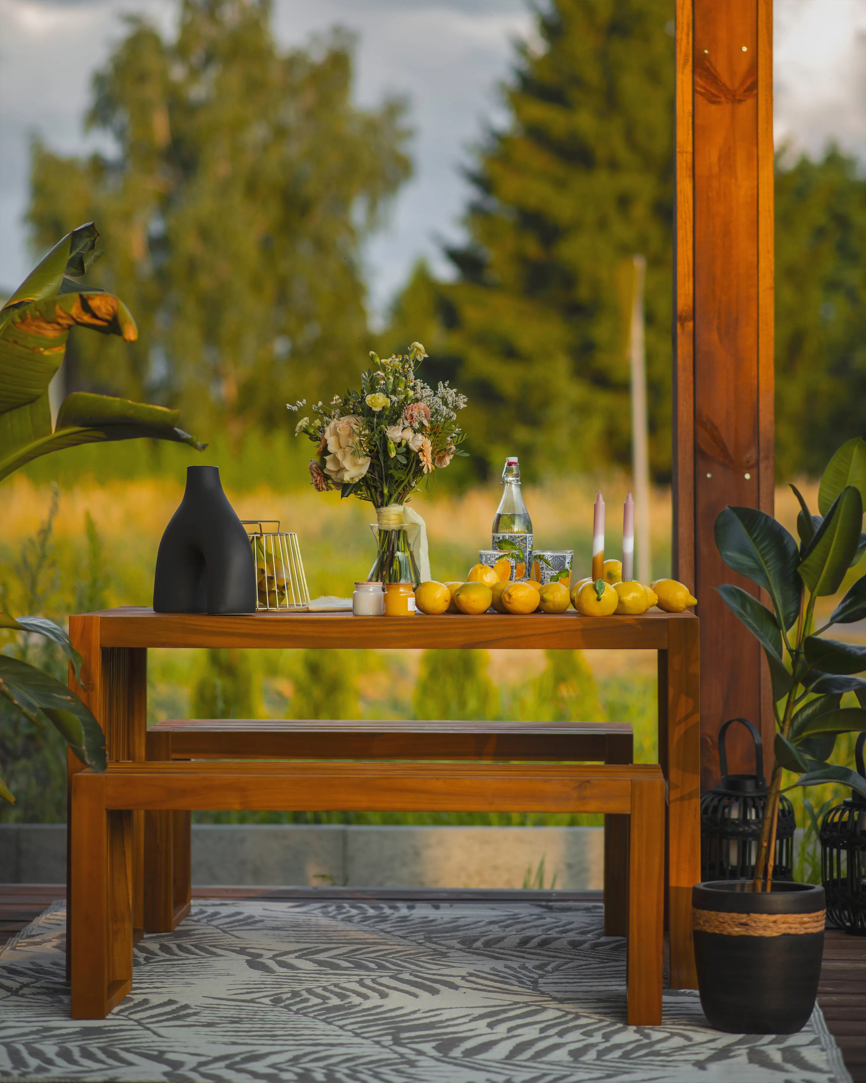 Tuinset met banken 4-zits BELLANO Acaciahout Bruin