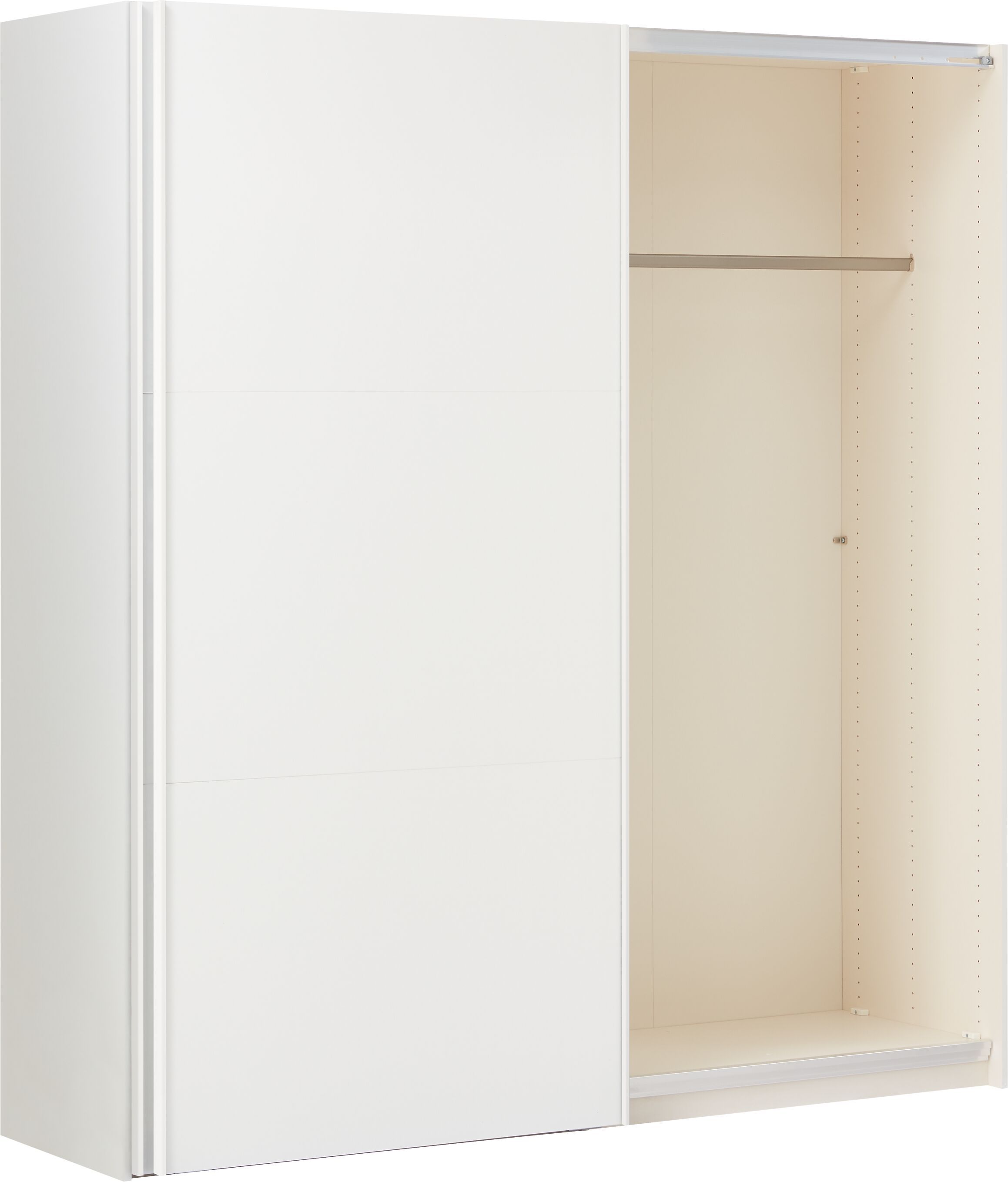 MODUL Schwebetürenschrank - Weiss / B: 202.0 cm x T: 65.0 cm x H: 220.0 cm