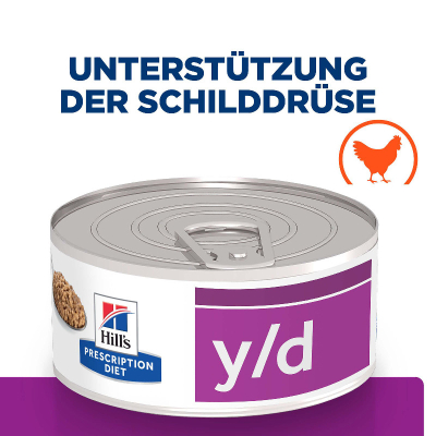 Hill's VET Katze Prescription Diet y/d Thyroid Health 24x156g
