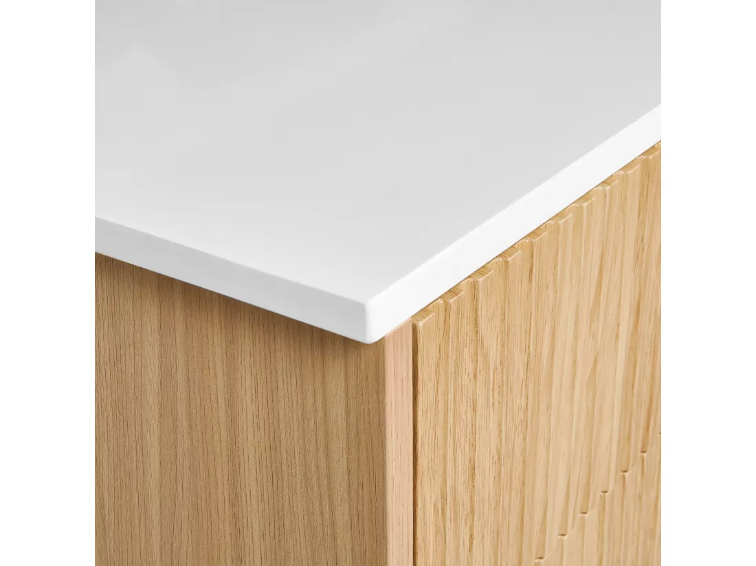 Meuble lavabo mural BEXTI 80 cm 52 cm 50 cm Marron clair