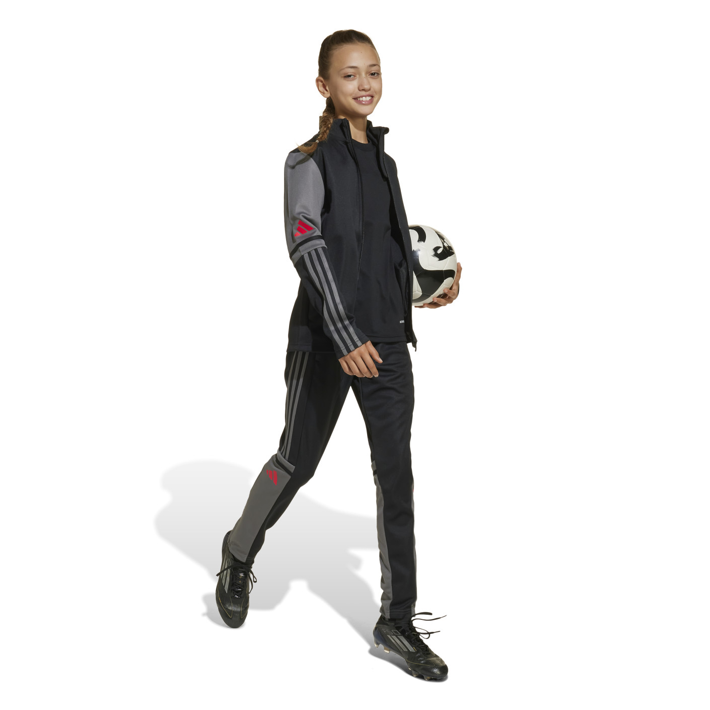 adidas Squadra 25 Trainingspak Full-Zip Kids Zwart Grijs Rood