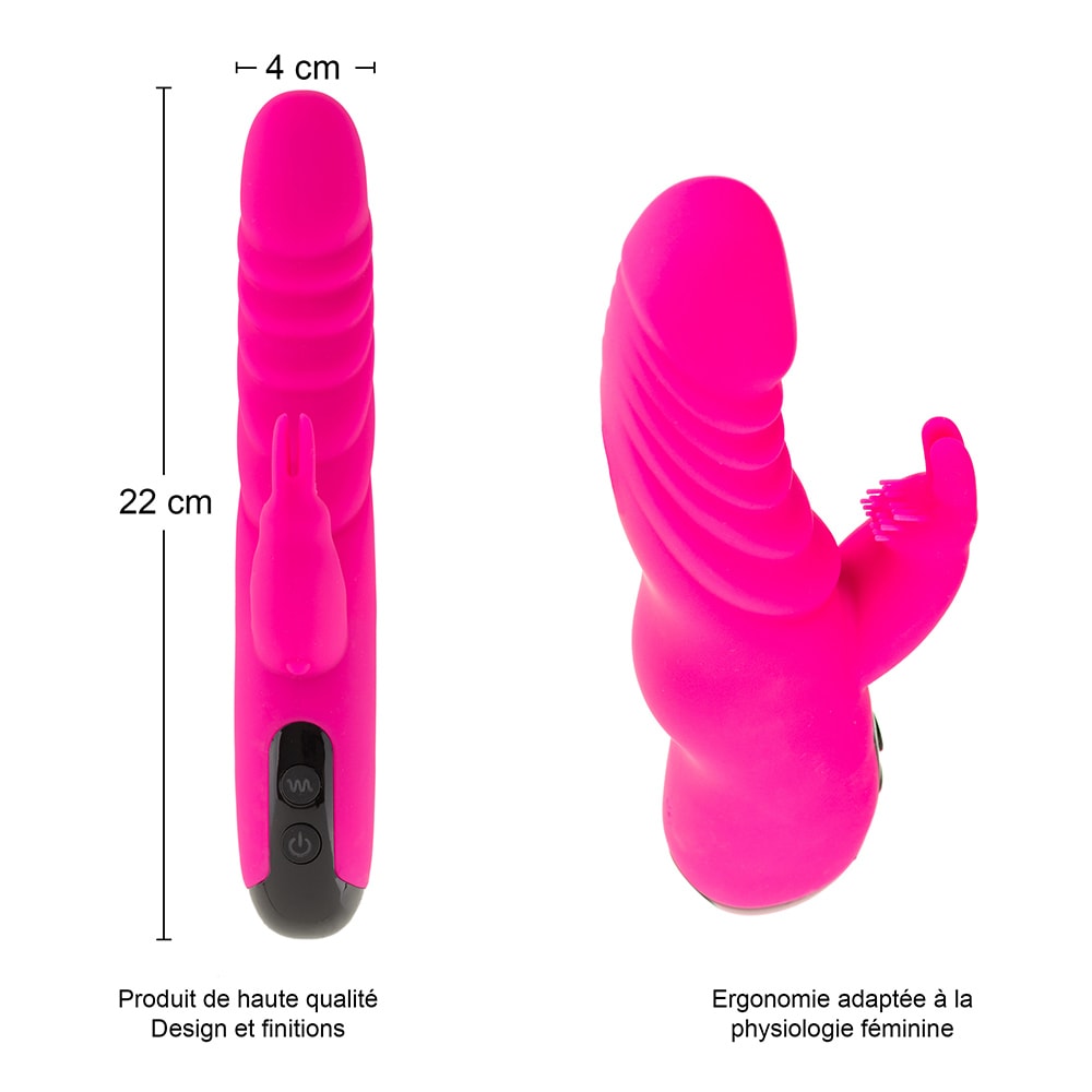 Vibromasseur rabbit - Rose - 10 programmes