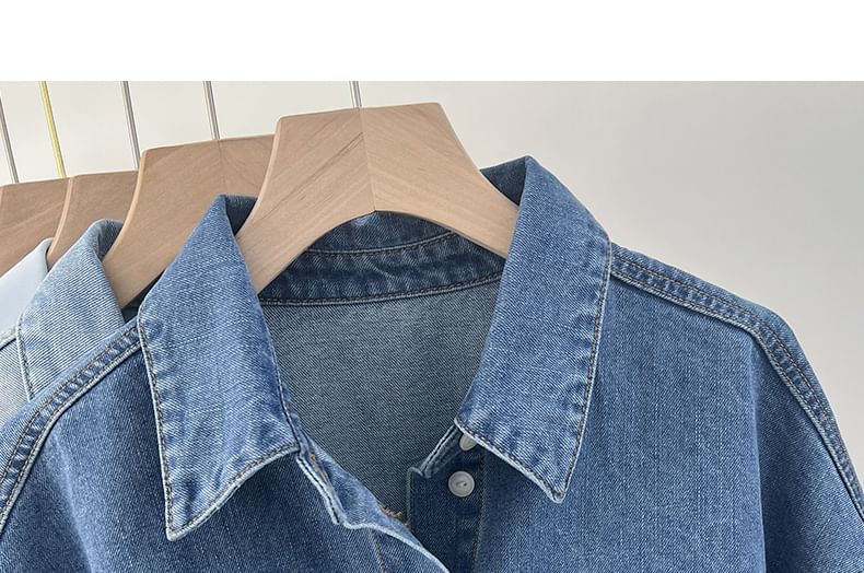 Magimomo - Denim overhemd met lange mouwen