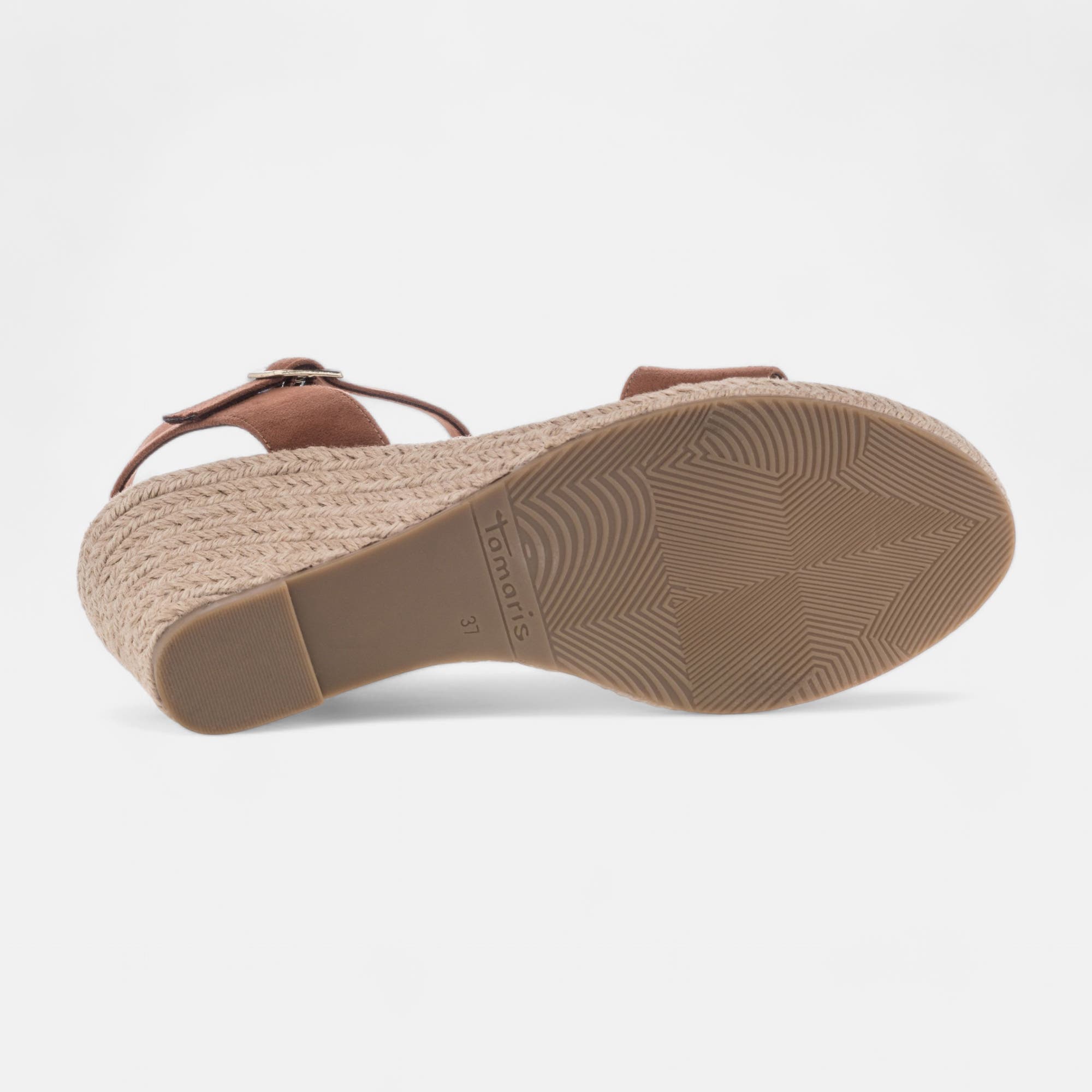 Espadrilles à talon compensé Femme cognac
