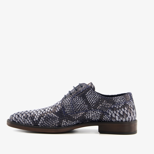 Van Beers leren heren veterschoenen crocoprint