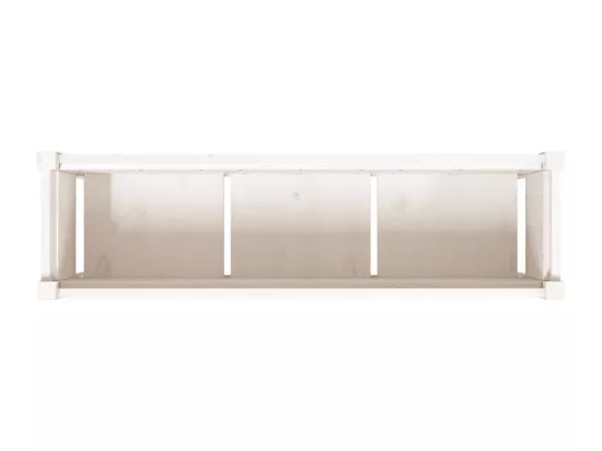 Jardinières avec pieds blanc 110x31x70 cm bois de pin massif