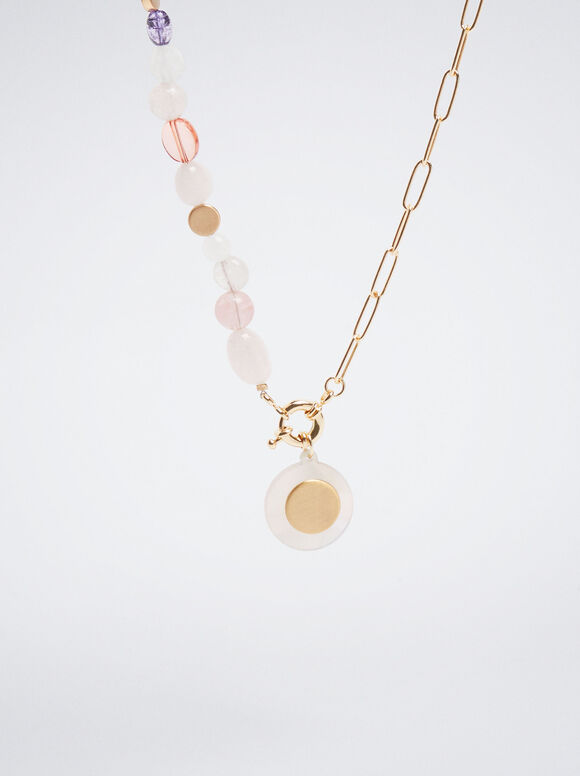 Colar com Pedra Semipreciosa - Multicolorido