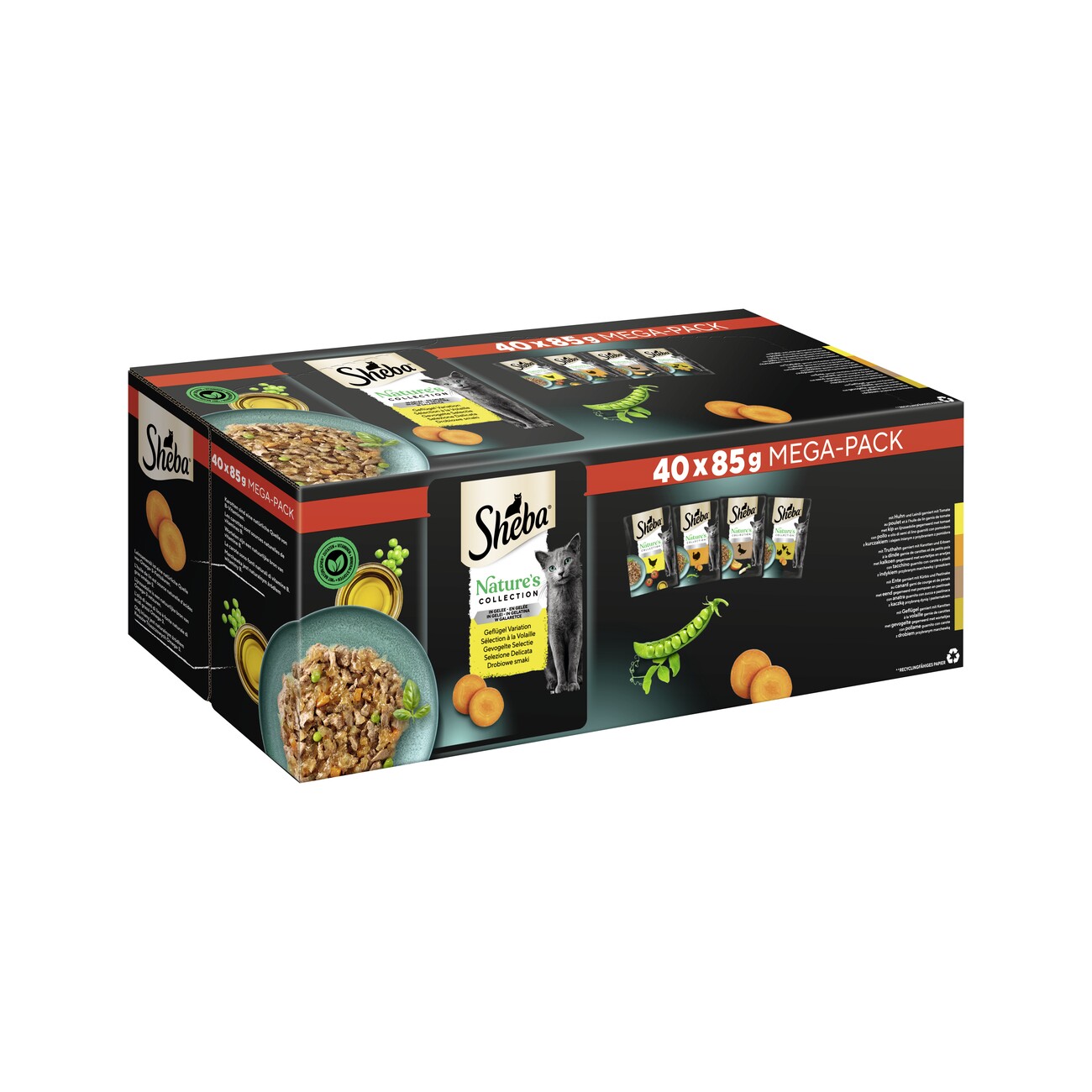 Sheba Mega-Pack Nature's Collection in Gelee Geflügel Variation 40 x 85g