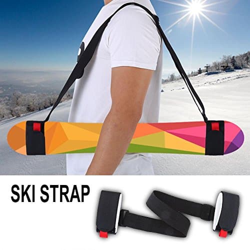INF Justerbare stropper for skiutstyr og snowboard, 2 stk. Sort