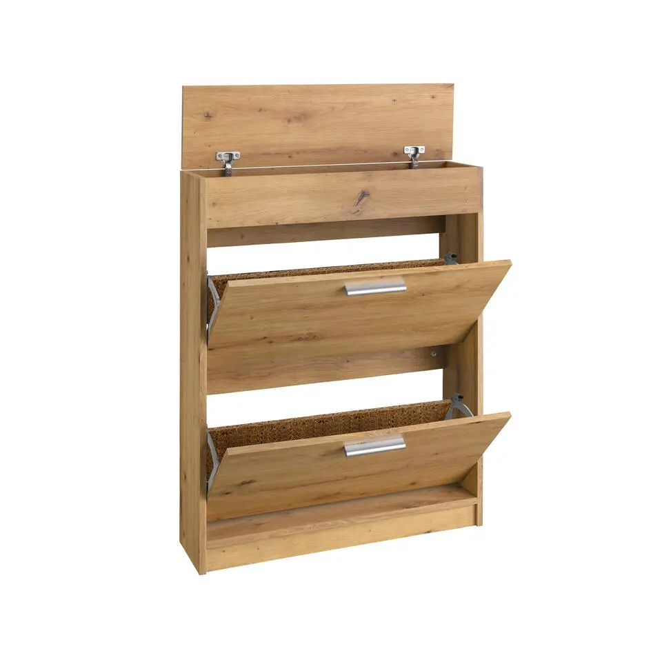 Bill - Schoenenkast met 2 kleppen in eiken effect