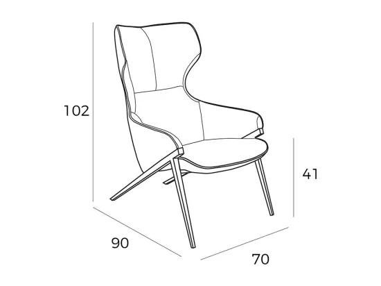 Fauteuil en tissu et pieds en acier noir 5009 ANGEL CERDA