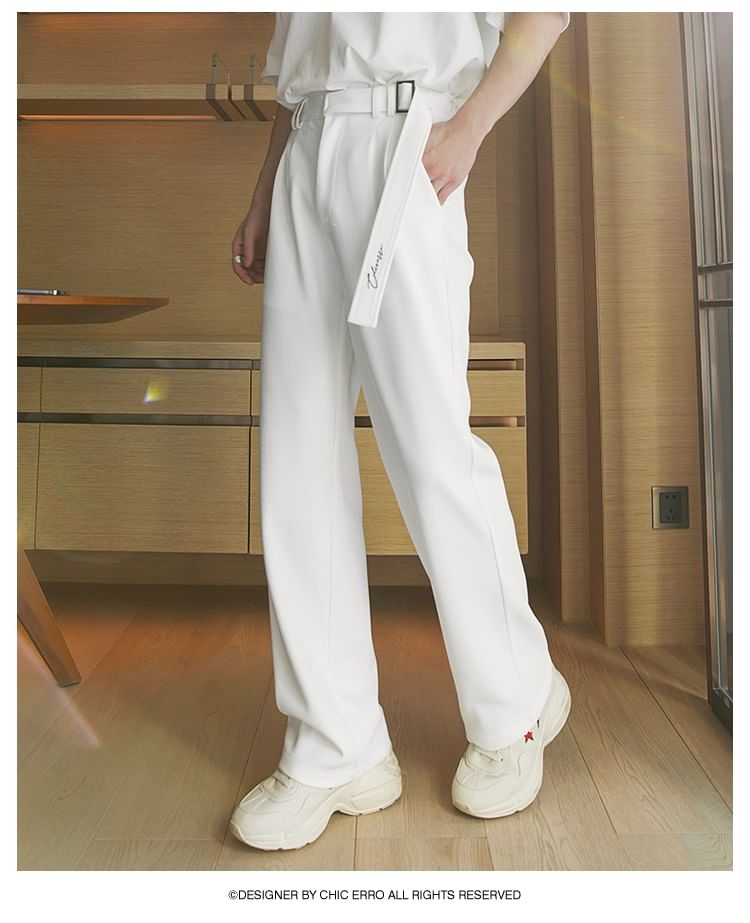 CHIC ERRO - Middelhoge effen rechte broek