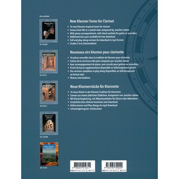 Schott New Klezmer Tunes For Clarinet