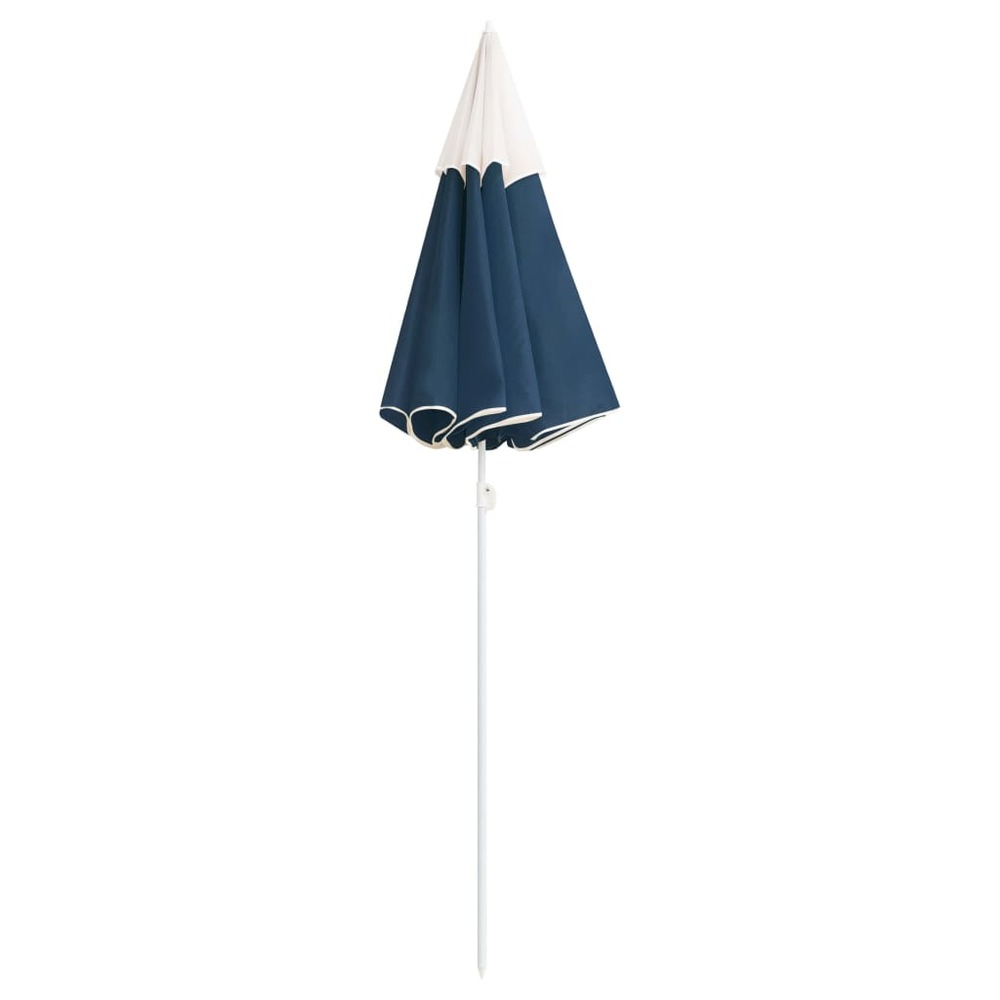 Parasol d'extérieur avec mât en acier 180 cm bleu