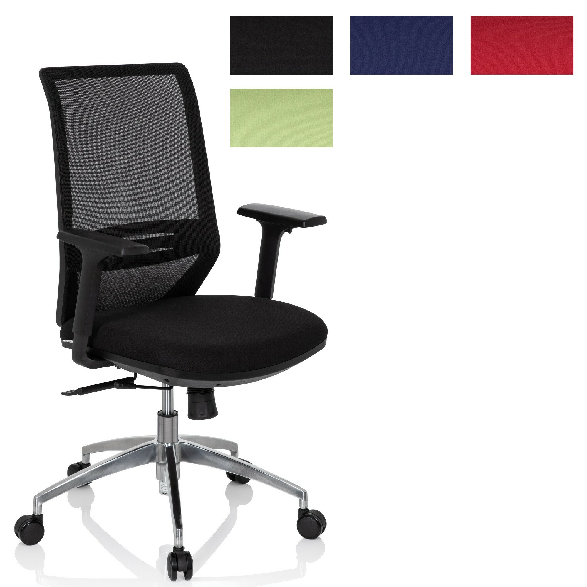 Profi Bürostuhl PROFONDO Stoff/Netzstoff mit Armlehnen (höhenverstellbar) hjh OFFICE