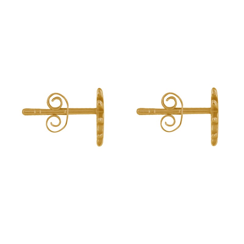 Boucles d'Oreilles Plaqué Or Soleil Dentelé