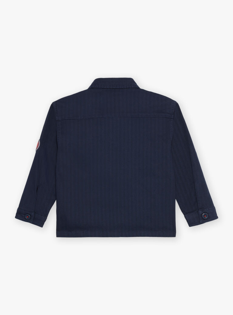 Veste bleu marine à rayures ton sur ton