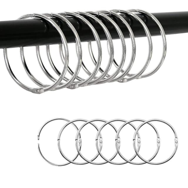 Oplukkelige gardinringe / badeforhængsringe 30 stk Sølv 60 mm