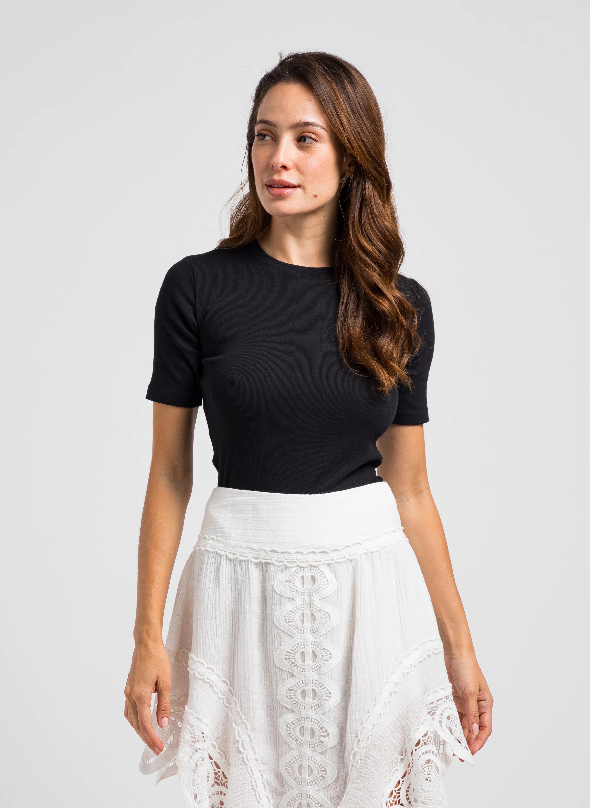 SAALEXO - Tee-shirt manches courtes en coton organique | Noir