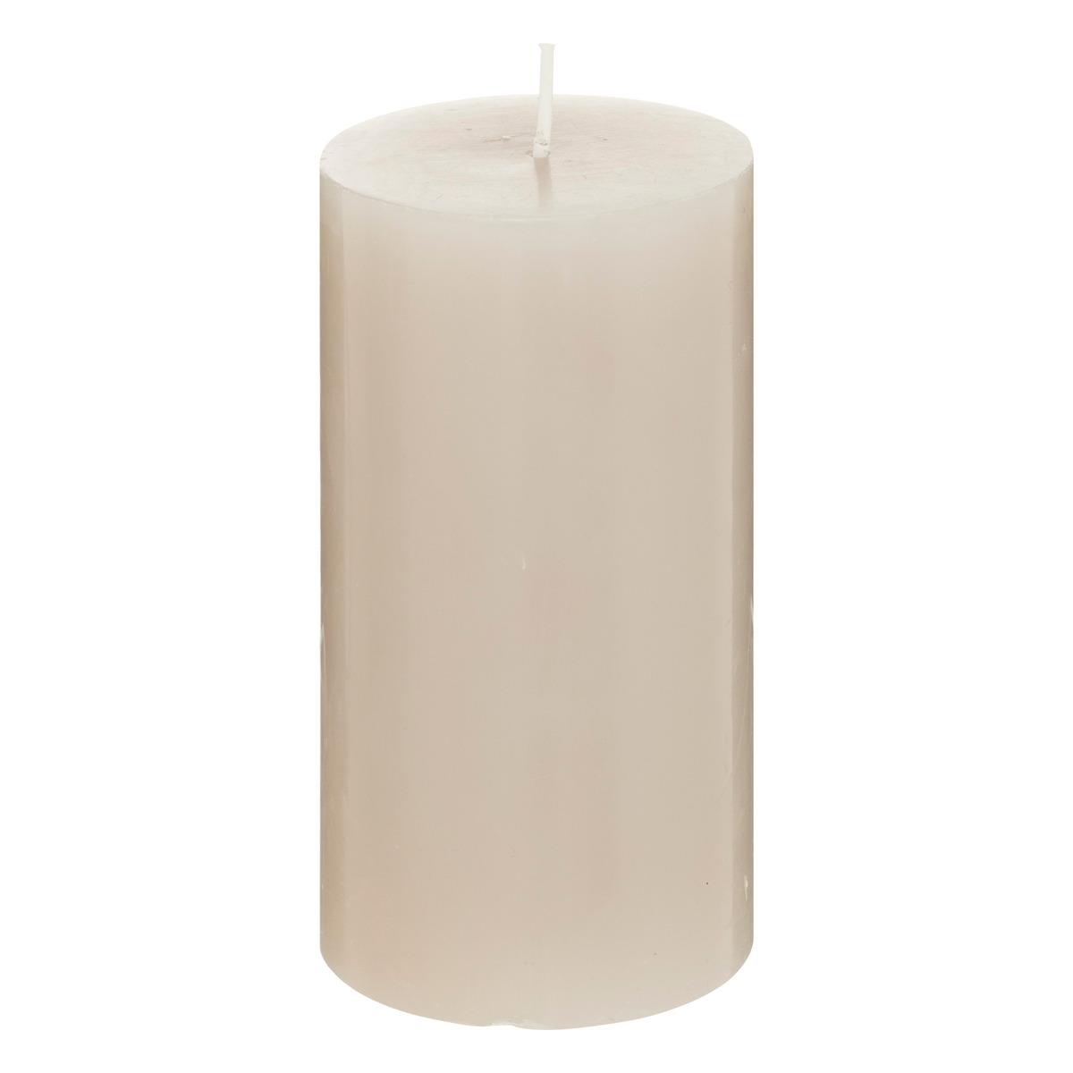 BOUGIE RONDE HUGO TAUPE D.7X13CM