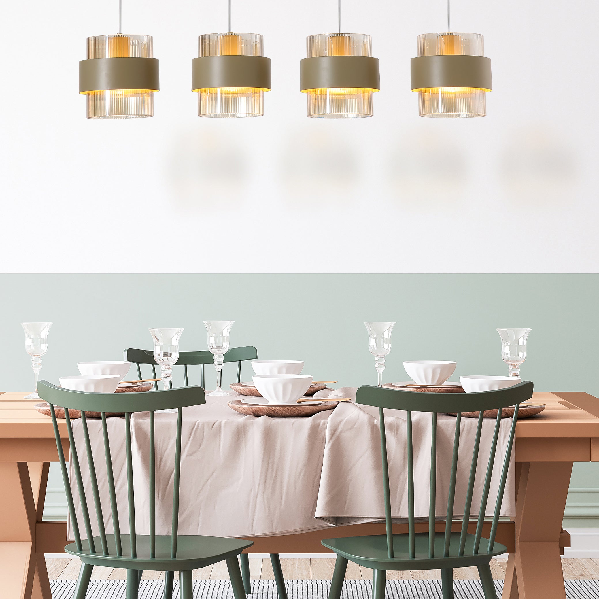 Searchlight Royal Hanglamp 4-lichts - Zand