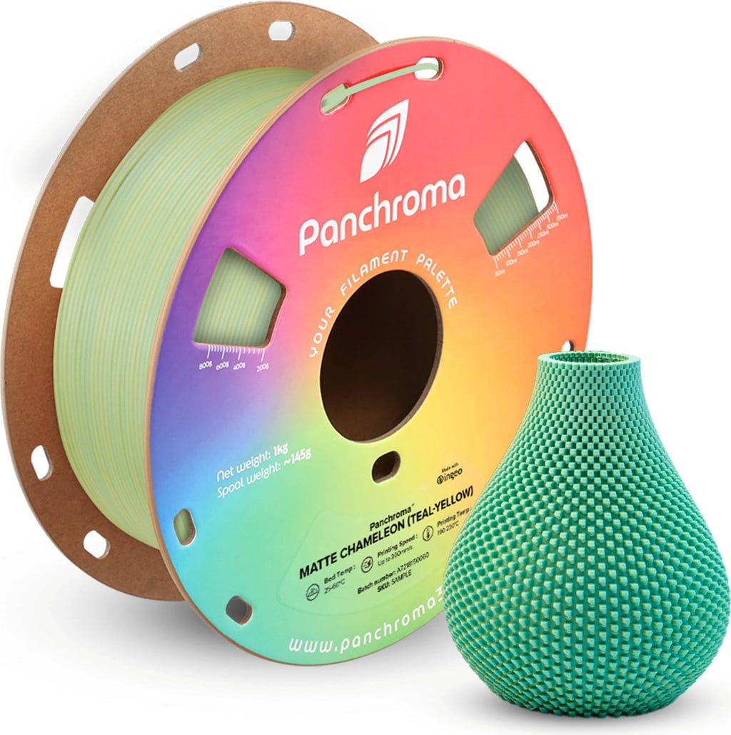 Polymaker  Panchroma™ PLA Dual Matte Chameleon (Teal-Yellow), 1,75 mm / 1000 g    Zwei Farben, ein Meisterwerk in Chameleon