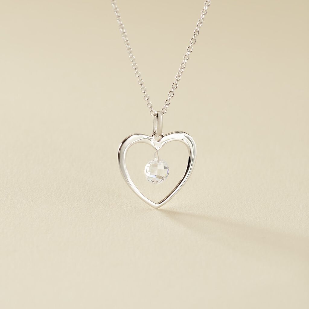 Collier Argent Blanc Armo Oxydes De Zirconium