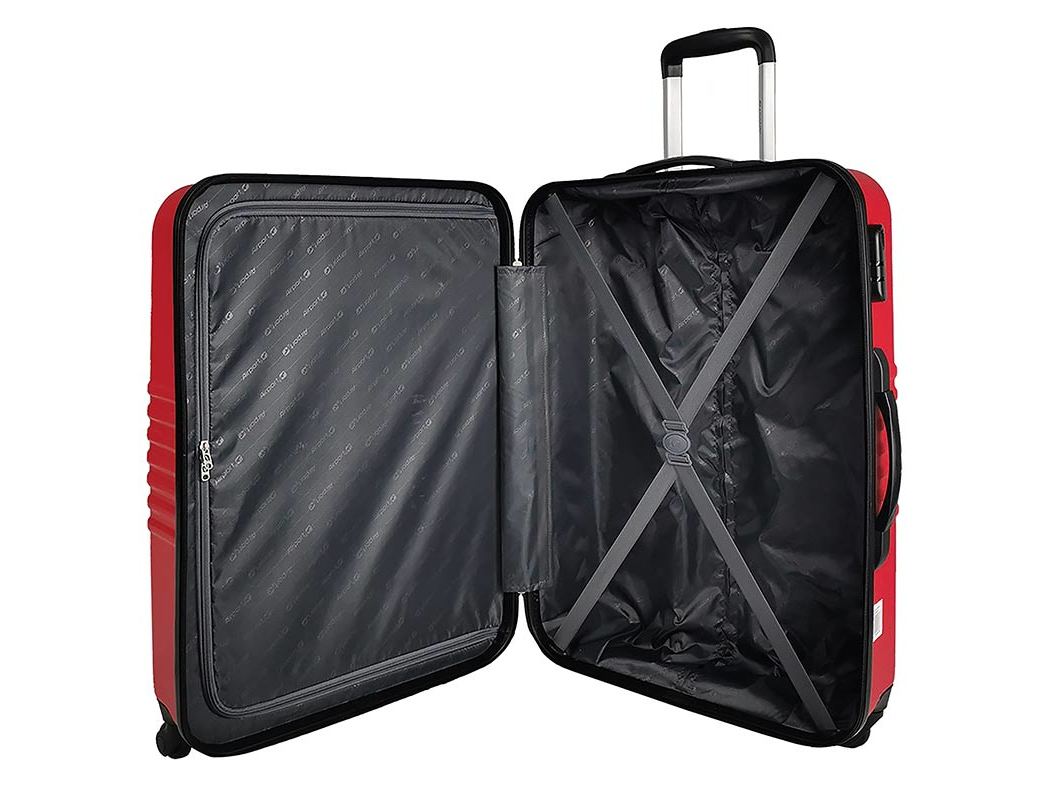 MALA DE VIAGEM GRANDE RÍGIDA AIRPORT VERMELHO 4 RODAS 70CM