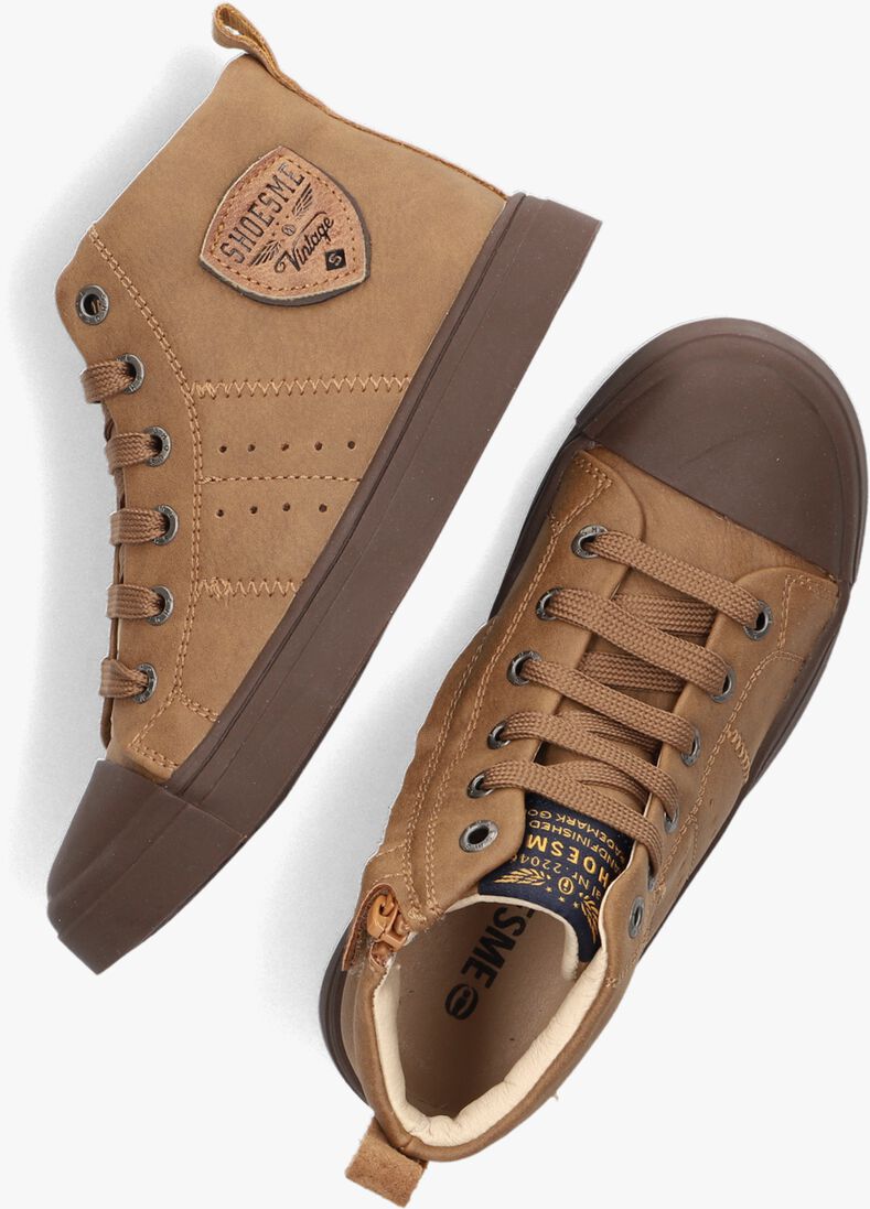 SHOESME cognac shoesme hoge sneaker sh23w036