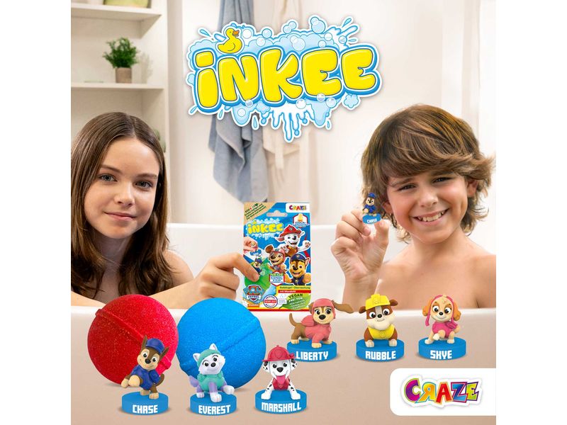 Craze Badekugel Inkee – Paw Patrol 1 Stück Überraschungs-Badebombe mit einem Paw Patrol Stempel