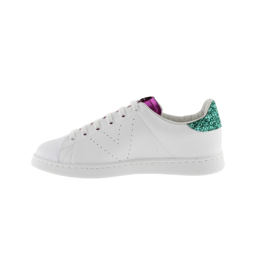 Zapatillas De Efecto Piel Victoria Tenis Con Trasera De Glitter Y Lengüeta Metalizada