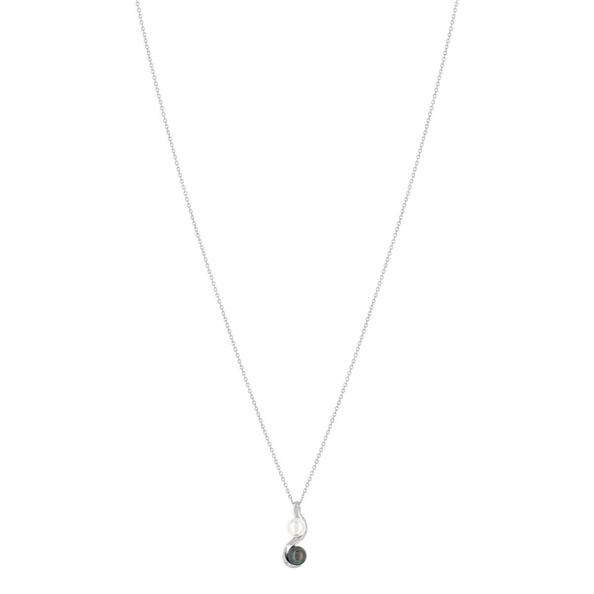 Collier argent 925 perles de culture de Tahiti et de Chine 45 cm