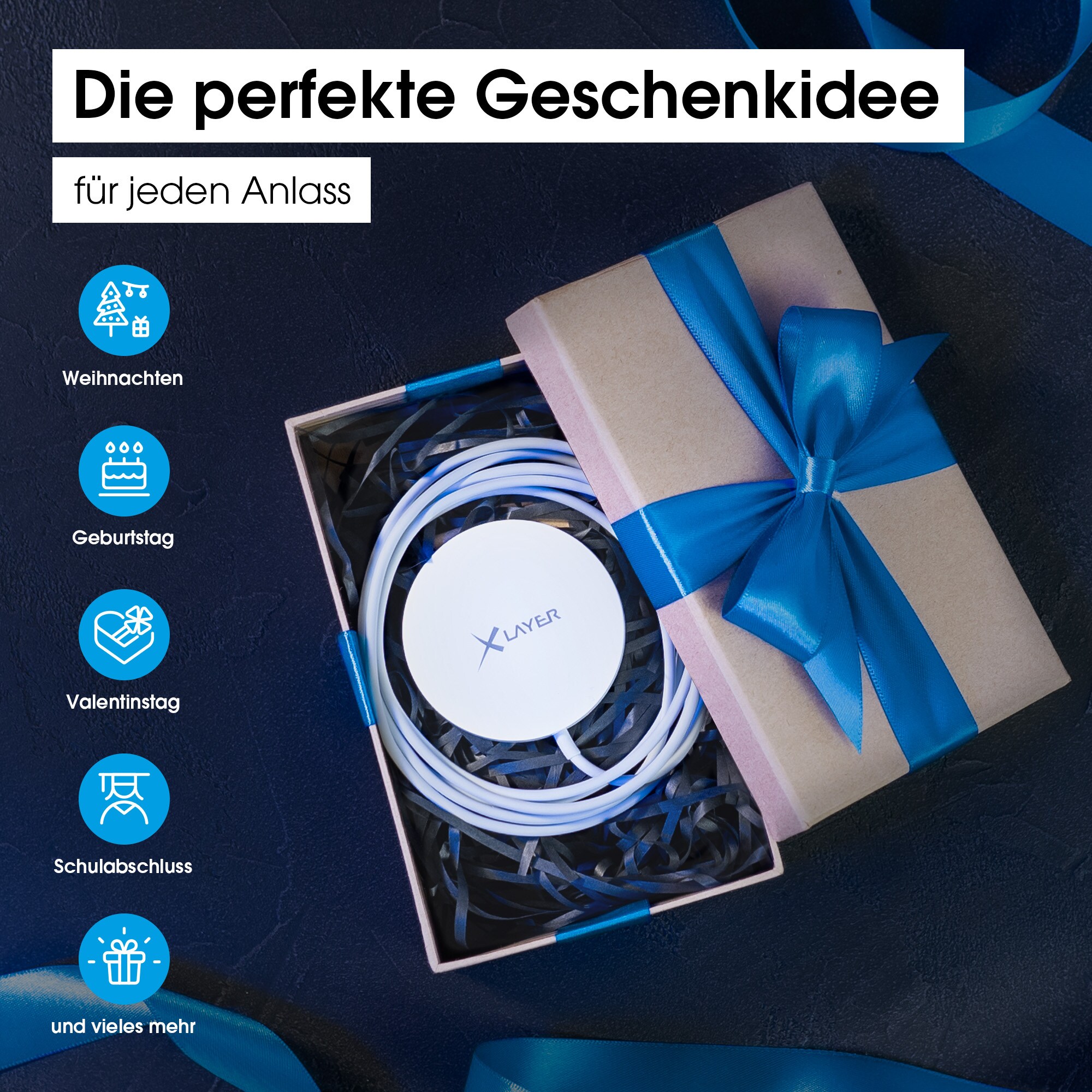 Xlayer WIRELESS Ladegerät MagFix Pro Magsafe Wireless Charging Pad kompatibel 15W Weiß