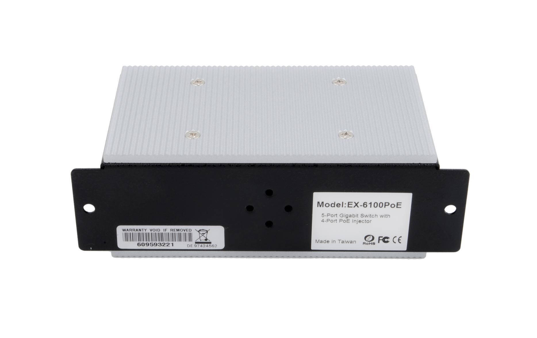 PoE Switch EX-6100PoE 5 Port<br>Gigabit-Switch und PoE-Injector