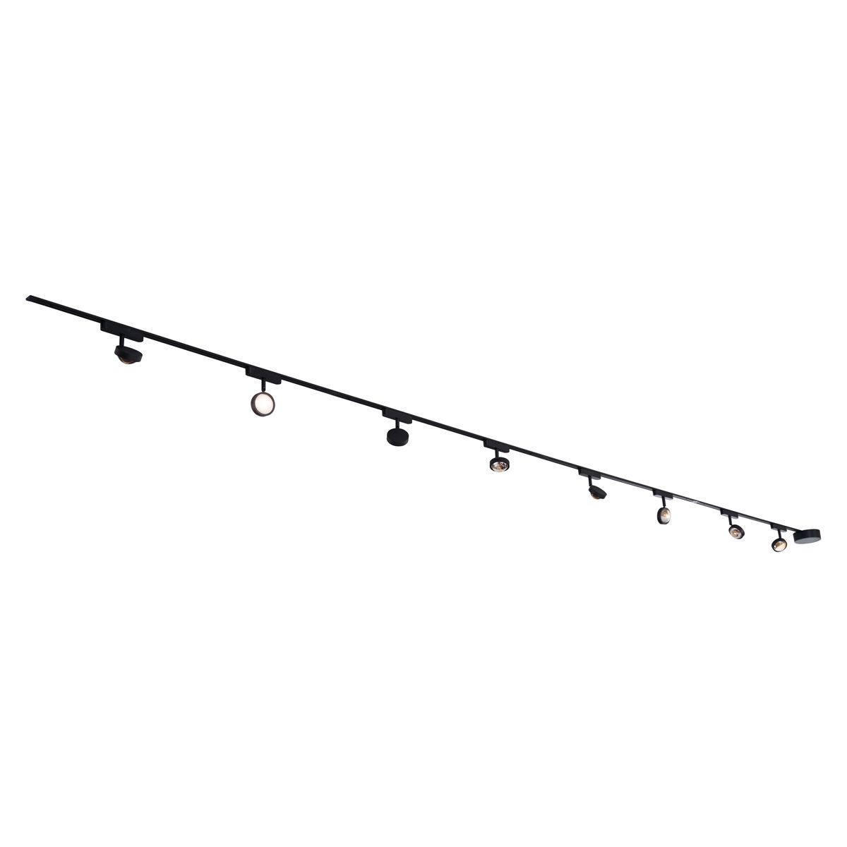 Modern railsysteem met 8 spots zwart 1-fase - Magnetic Lance