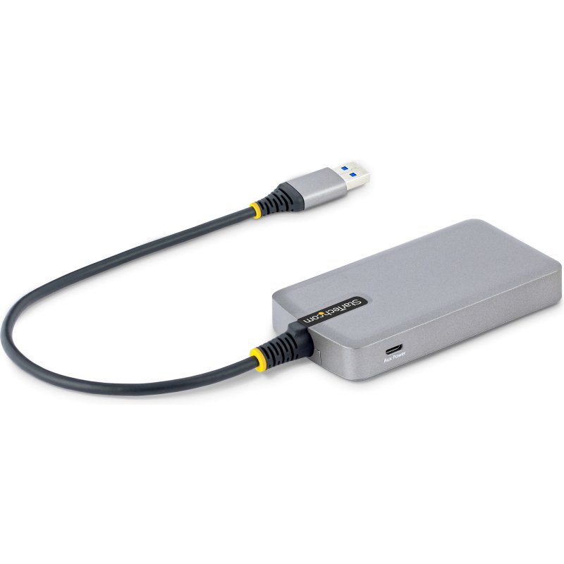 StarTech.com Hub USB 4 Ports - USB 3.0 5Gbps, Alimenté par Bus - Hub USB-A vers 4x USB-A avec entrée d'alimentation auxiliaire en option - Hub USB 3.0 pour PC Portable avec Câble de 30 cm - Hub USB Portable