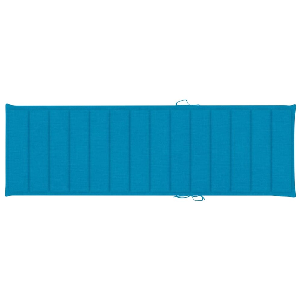 Transat chaise longue bain de soleil lit de jardin terrasse meuble d'extérieur 2 places avec coussin acacia solide et acier 0