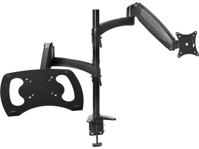 Trust Mara Monitor- & Laptop-Arm bis 16 kg – Schwarz Ergonomische Halterung für Monitor und Laptop