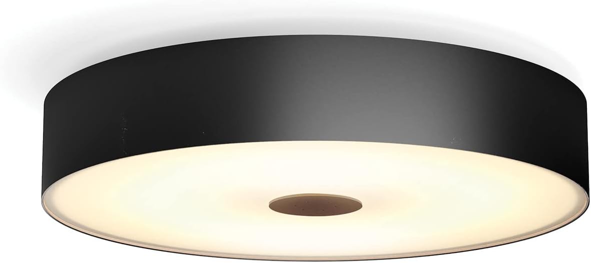 Philips Hue White Ambiance Fair Deckenleuchte schwarz 2750lm inkl. Dimmschalter, dimmbar, alle Weißschattierungen, steuerbar via App, kompatibel mit Amazon Alexa (Echo, Echo Dot)
