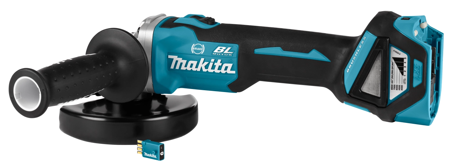 Makita DGA514RTJU 18V Li-Ion Accu AWS haakse slijper set (2x 5.0Ah accu) in Mbox - 125mm - koolborstelloos