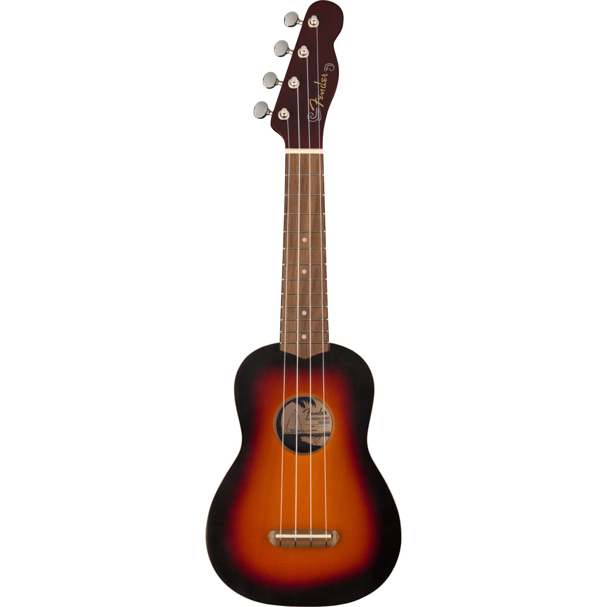 Fender California Coast Venice WN 3-Color Sunburst sopraan ukelele