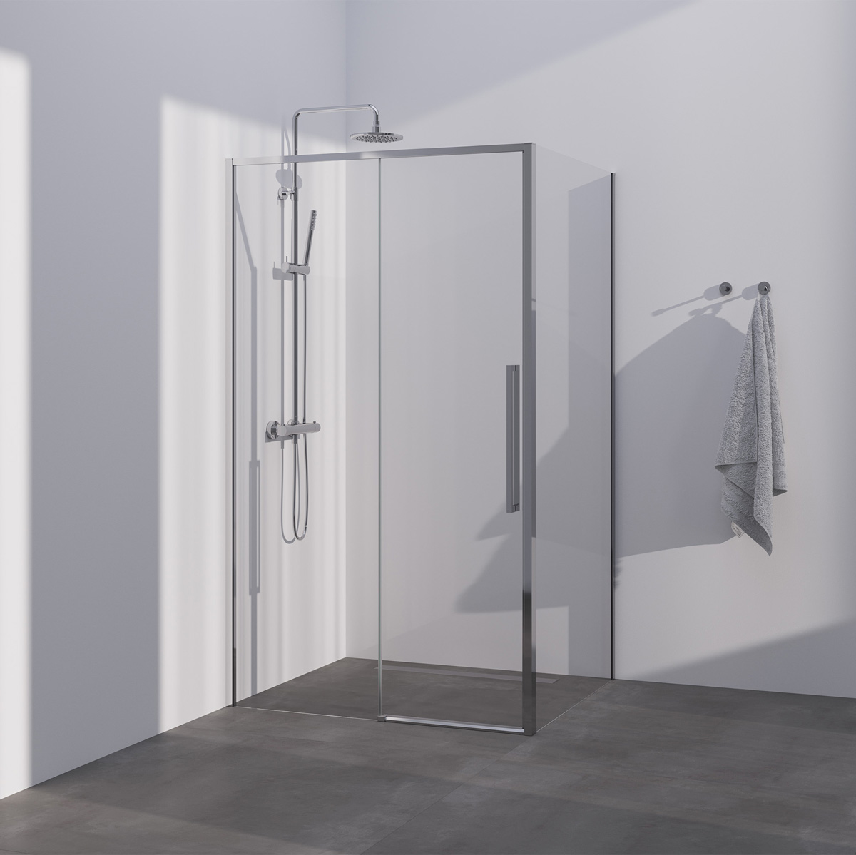 Brauer Season douchecabine met schuifdeur 100x100cm chroom